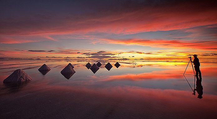 Sunset at Uyuni Salt Flats