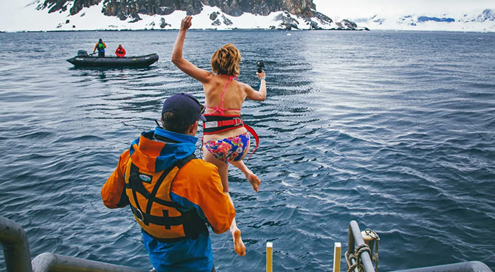 Polar Plunge in Antarctica